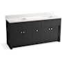 Kohler Alouette 73" Free Standing Double Basin Vanity Set with Cabinet and Quartz Vanity Top Dark Warm Grey