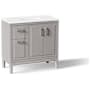 Kohler Seer 36" Free Standing Single Basin Vanity Set with Cabinet, and Quartz Vanity Top Mohair Grey