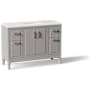 Kohler Seer 48" Free Standing Single Basin Vanity Set with Cabinet, and Quartz Vanity Top Mohair Grey