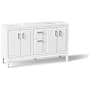 Kohler Seer 60" Free Standing Double Basin Vanity Set with Cabinet, and Quartz Vanity Top White