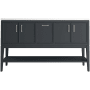 Kohler Winnow 60" Free Standing Double Basin Vanity Set with Cabinet, and Quartz Vanity Top Slate Grey