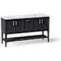 Kohler Winnow 60" Free Standing Double Basin Vanity Set with Cabinet, and Quartz Vanity Top Slate Grey