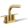 Kohler Elate 1.2 GPM Centerset Bathroom Faucet Vibrant Brushed Moderne Brass