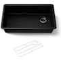 Kohler Billings 32-1/2" Undermount Single Basin Stone Composite Kitchen Sink with Basin Rack Matte Black