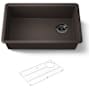 Kohler Billings 29-1/2" Undermount Single Basin Stone Composite Kitchen Sink with Basin Rack Matte Brown