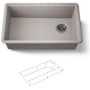 Kohler Billings 29-1/2" Undermount Single Basin Stone Composite Kitchen Sink with Basin Rack Matte Taupe
