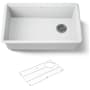 Kohler Billings 29-1/2" Undermount Single Basin Stone Composite Kitchen Sink with Basin Rack Matte White
