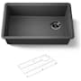 Kohler Billings 29-1/2" Undermount Single Basin Stone Composite Kitchen Sink with Basin Rack Matte Graphite