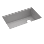Kohler Billings 29-1/2" Undermount Single Basin Stone Composite Kitchen Sink with Basin Rack, Colander, Cutting Board and Drain Board Matte Gray