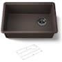 Kohler Billings 26-1/2" Undermount Single Basin Stone Composite Kitchen Sink with Basin Rack Matte Brown