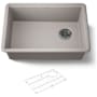 Kohler Billings 26-1/2" Undermount Single Basin Stone Composite Kitchen Sink with Basin Rack Matte Taupe