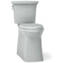 Kohler Corbelle Tall 1.28 GPF Two Piece Elongated Toilet With Left Hand Trip Lever and Skirted Trapway Ice Grey