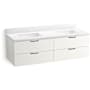 Kohler Maxstow 60" Wall Mounted Double Basin Vanity Set with Cabinet and Quartz Vanity Top White