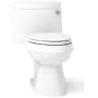Kohler Cimarron 1.28 GPF Elongated One-Piece Comfort Height Toilet with Right Hand Trip Lever and AquaPiston Flush Technology - Seat Included White