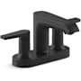 Kohler Hint 1.2 GPM Centerset Bathroom Faucet with Drain Assembly Matte Black
