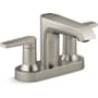 Kohler Hint 1.2 GPM Centerset Bathroom Faucet with Drain Assembly Vibrant Brushed Nickel