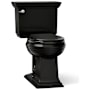 Kohler Memoirs Stately 1.28 GPF Two-Piece Round Comfort Height Toilet with AquaPiston Technology - Seat Not Included Black Black