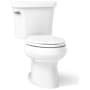 Kohler Wellworth 1.28 GPF Two-Piece Elongated Toilet with 14" Rough In and Left-Hand Trip Lever - Seat Not Included White