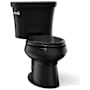 Kohler Wellworth 1.28 GPF Two-Piece Elongated Toilet with 14" Rough In and Left-Hand Trip Lever - Seat Not Included Black