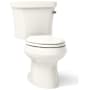 Kohler 1.28 GPF Two-Piece Elongated Toilet with 14" Rough In, Right Hand Trip Lever, Insuliner and Tank Locks from the Wellworth Collection Biscuit