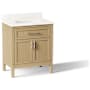 Kohler Hadron 30" Free Standing Single Basin Vanity Set with Cabinet and Quartz Vanity Top Light Oak