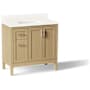 Kohler Hadron 36" Free Standing Single Basin Vanity Set with Cabinet and Quartz Vanity Top Light Oak