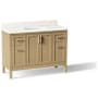 Kohler Hadron 48" Free Standing Single Basin Vanity Set with Cabinet and Quartz Vanity Top Light Oak