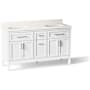 Kohler Hadron 60" Free Standing Double Basin Vanity Set with Cabinet and Quartz Vanity Top White