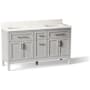 Kohler Hadron 60" Free Standing Double Basin Vanity Set with Cabinet and Quartz Vanity Top Atmos Grey