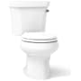 Kohler 1.6 GPF Two-Piece Round Toilet with 12" Rough In and Right Hand Trip Lever from the Wellworth Collection White