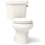 Kohler 1.6 GPF Two-Piece Round Toilet with 12" Rough In and Right Hand Trip Lever from the Wellworth Collection Biscuit