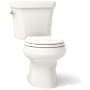 Kohler Wellworth Dual Flush Two-Piece Round-Front Toilet with Class Five Flush Technology and Left Hand Trip Lever - Less Seat Biscuit