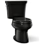 Kohler Wellworth Dual Flush Two-Piece Elongated Toilet - Less Seat Black Black