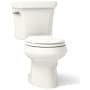 Kohler 1.28 GPF Two-Piece Round Toilet with 12" Rough In from the Wellworth Collection Biscuit