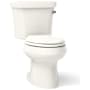 Kohler 1.28 GPF Two-Piece Elongated Toilet with 12" Rough In and Right Hand Trip Lever from the Wellworth Collection Biscuit