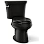 Kohler 1.28 GPF Two-Piece Elongated Toilet with 12" Rough In and Tank Locks from the Wellworth Collection Black