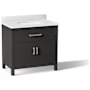 Kohler Kresla 37" Free Standing Single Basin Vanity Set with Cabinet and Quartz Vanity Top Black Oak
