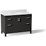 Kohler Kresla 49" Free Standing Single Basin Vanity Set with Cabinet and Quartz Vanity Top Black Oak