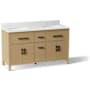 Kohler Kresla 61" Free Standing Double Basin Vanity Set with Cabinet and Quartz Vanity Top Light Oak
