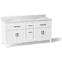Kohler Kresla 73" Free Standing Double Basin Vanity Set with Cabinet and Quartz Vanity Top White
