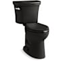 Kohler Highline 1.28 GPF Two Piece Elongated Toilet with Left Hand Lever and AquaPiston Technology Black Black