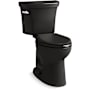 Kohler Highline 1.28 GPF Two Piece Elongated Toilet with Left Hand Lever Black Black