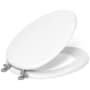 Kohler Kathryn Elongated Closed-Front Toilet Seat with Polished Chrome Hinges White