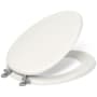 Kohler Kathryn Elongated Closed-Front Toilet Seat with Polished Chrome Hinges Biscuit