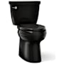 Kohler Cimarron Comfort Height 1.28 GPF Two-Piece Elongated Toilet with Fully Skirted Trapway and AquaPiston Flushing Technology Black Black