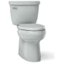 Kohler Cimarron Comfort Height 1.28 GPF Two-Piece Elongated Toilet with Fully Skirted Trapway and AquaPiston Flushing Technology Ice Grey