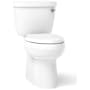 Kohler Cimarron Two-Piece Elongated Toilet with Skirted Trapway, Comfort Height, AquaPiston, and Right Hand Trip Lever White