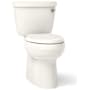 Kohler Cimarron Two-Piece Elongated Toilet with Skirted Trapway, Comfort Height, AquaPiston, and Right Hand Trip Lever Biscuit