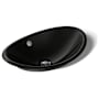 Kohler Iron Plains 20-3/4"L Cast Iron Drop-In Semi-Vessel Sink with Overflow and Black Painted Underside Black Black