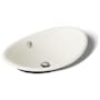 Kohler Iron Plains 20-3/4"L Cast Iron Drop-In Semi-Vessel Sink with Overflow and Black Painted Underside Biscuit